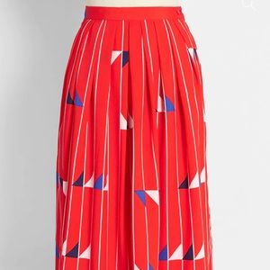 ModCloth a Flagging Down Fun Midi Skirt